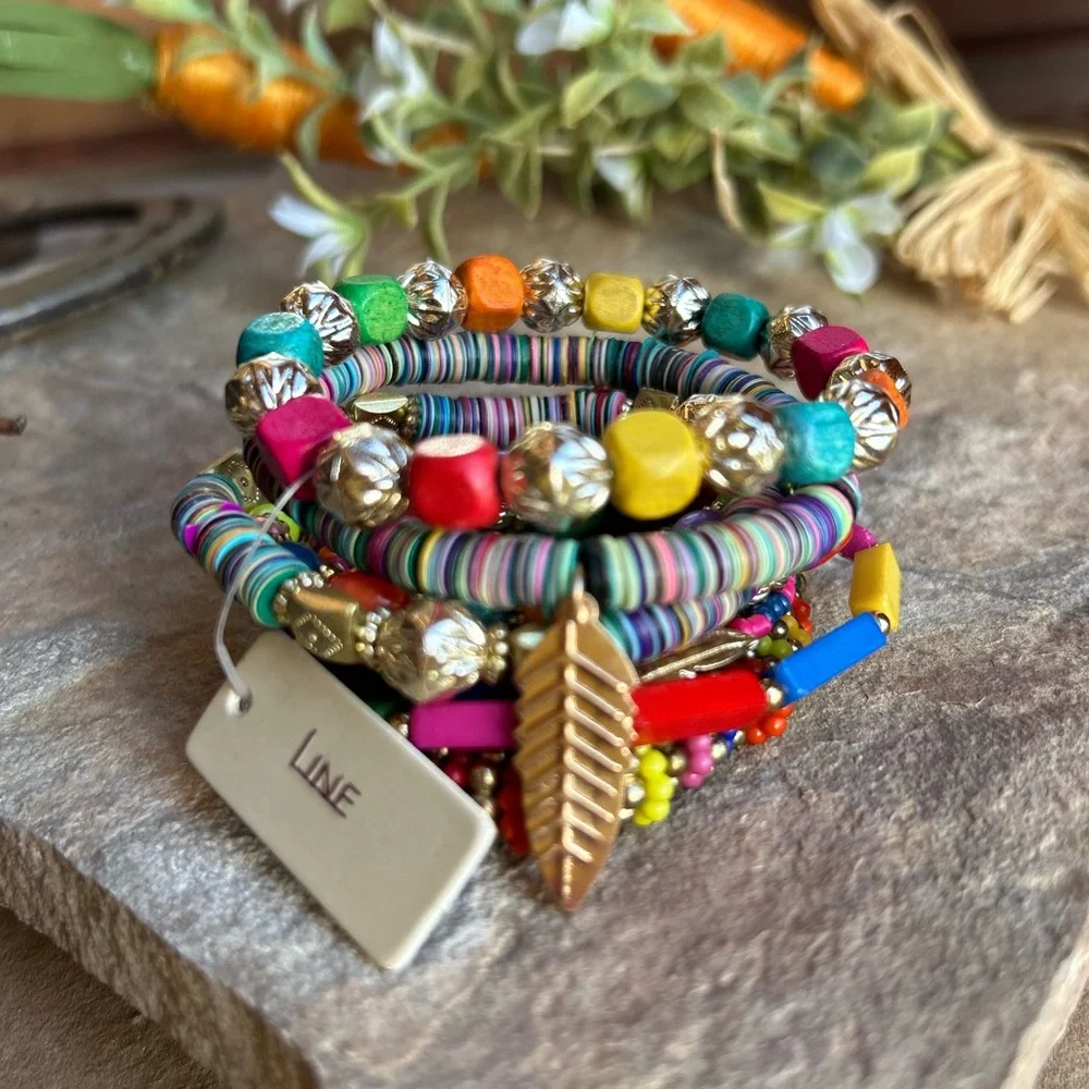 Colorful Beaded India Bracelet Set